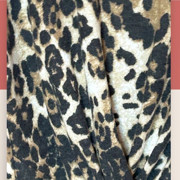 🐆 GAZE LONG SLEEVE TWIST FRONT ANIMAL LEOPARD PRINT T-SHIRT SUPER SOFT MEDIUM - Picture 4 of 5